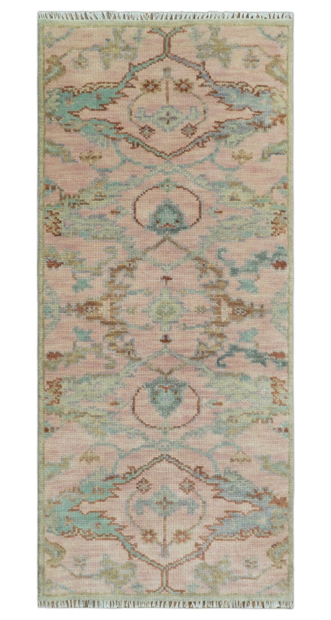 Hand Knotted Light Pink Oriental Oushak Multi Size Traditional Wool Area Rug, Living Room and Bedroom Rug