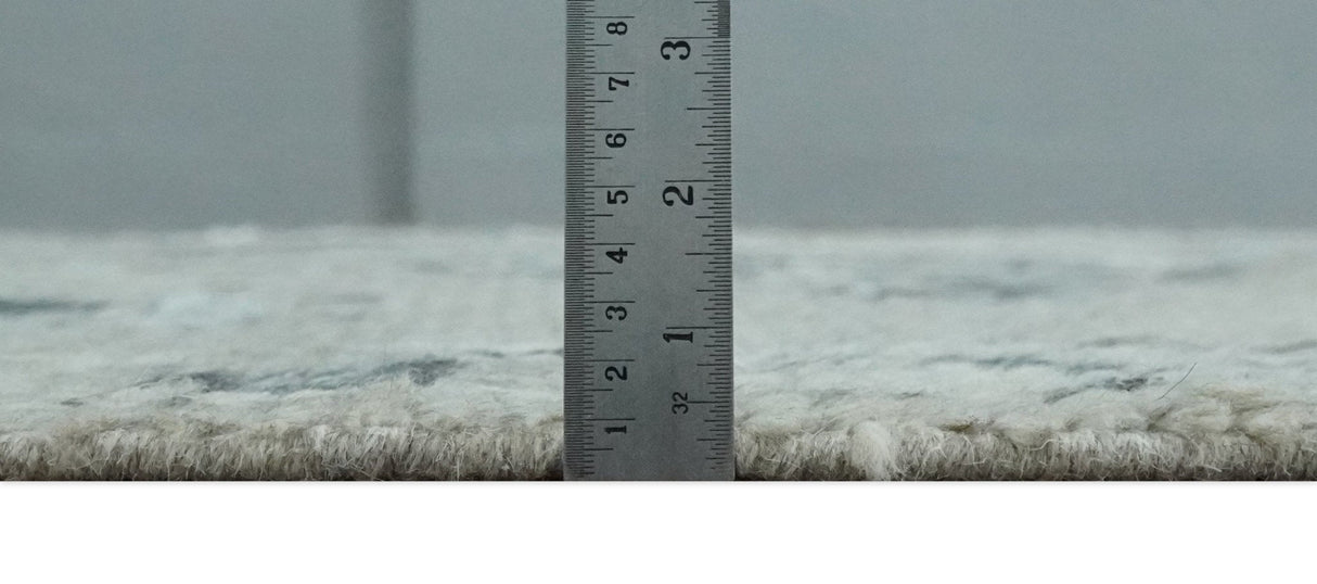 Hand Knotted Silver and Charcoal Traditional with Blended Custom Made Wool Rug