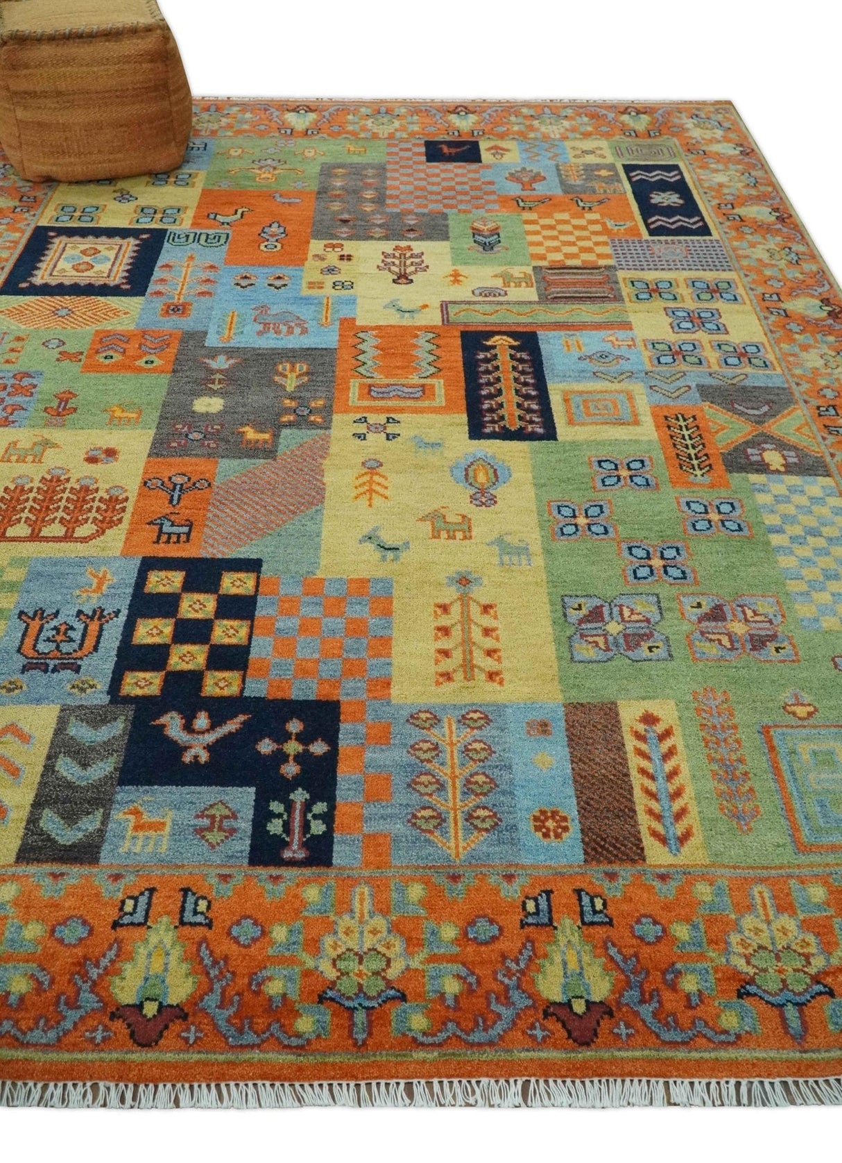 Hand knotted Traditional Antique Tribal Style Gabbeh Design Wool Area Rug