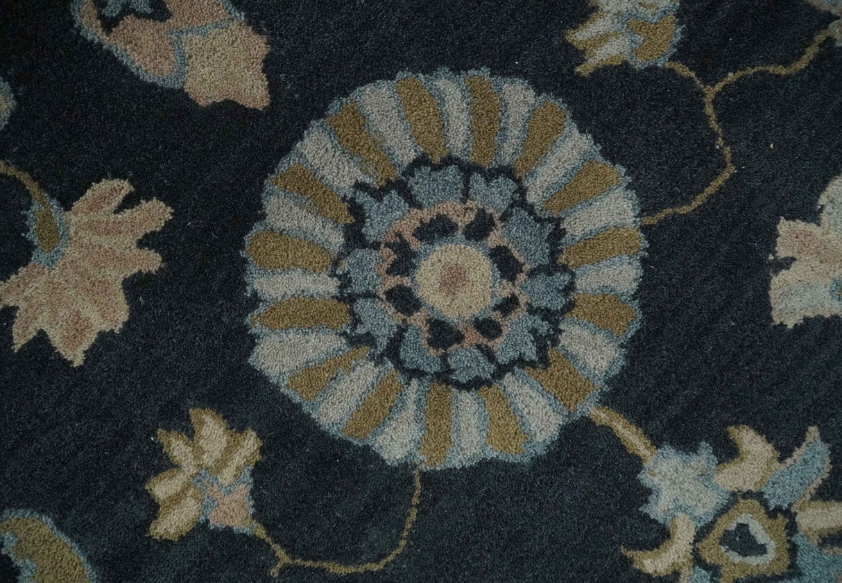 Hand Tufted Black and Silver Modern Turkish Oushak Multi size wool Area Rug, Kids, Living Room and Bedroom Rug