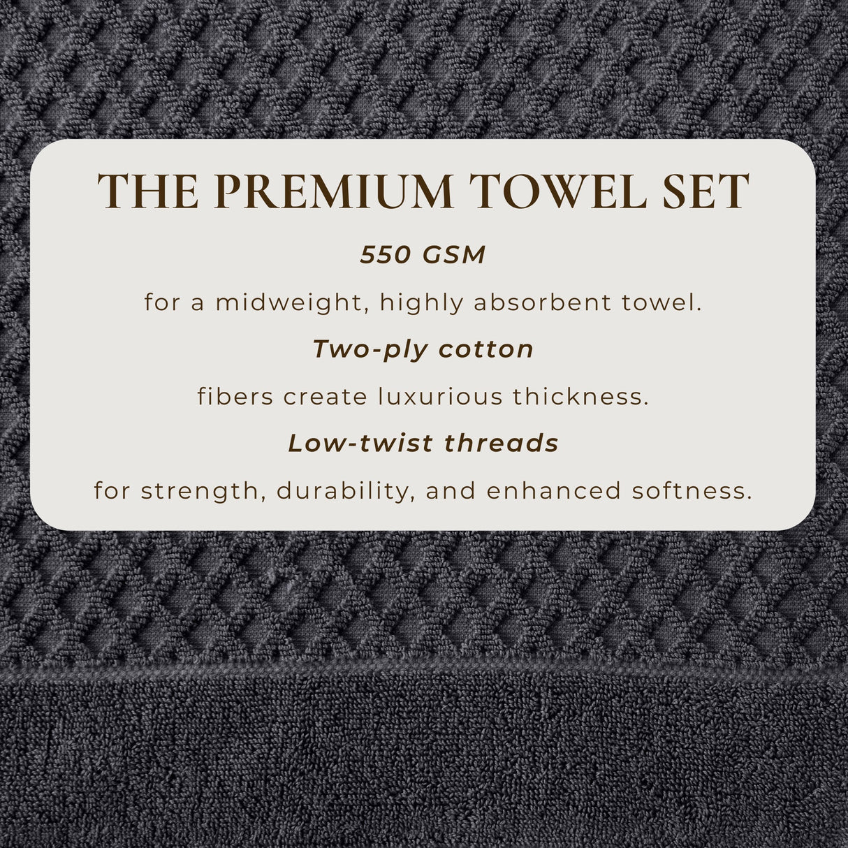 Cotton Diamond Waffle Weave Bath Towel Set - Grayson Collection