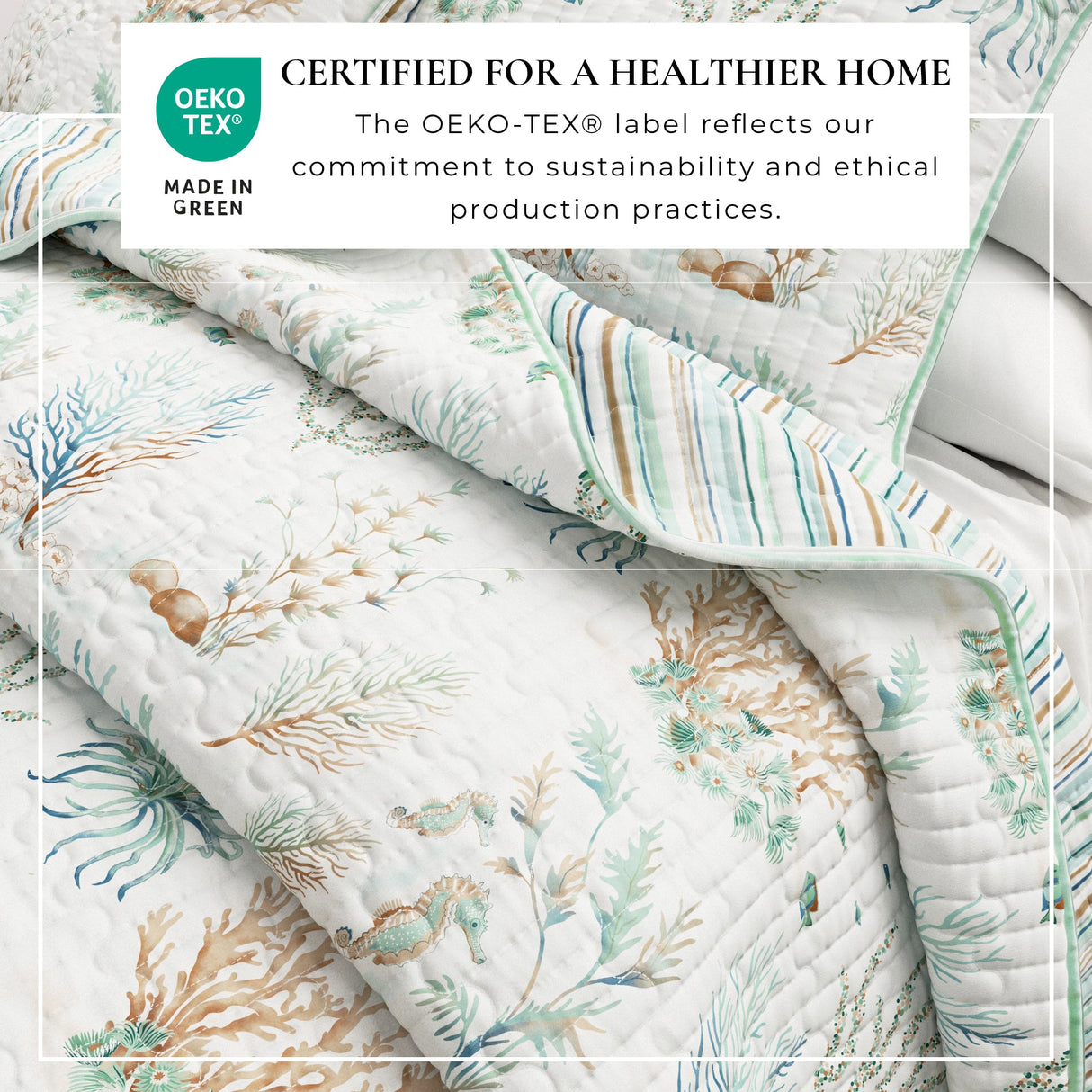 Coastal Printed Cotton Quilt Set - Santa Barbara Collection