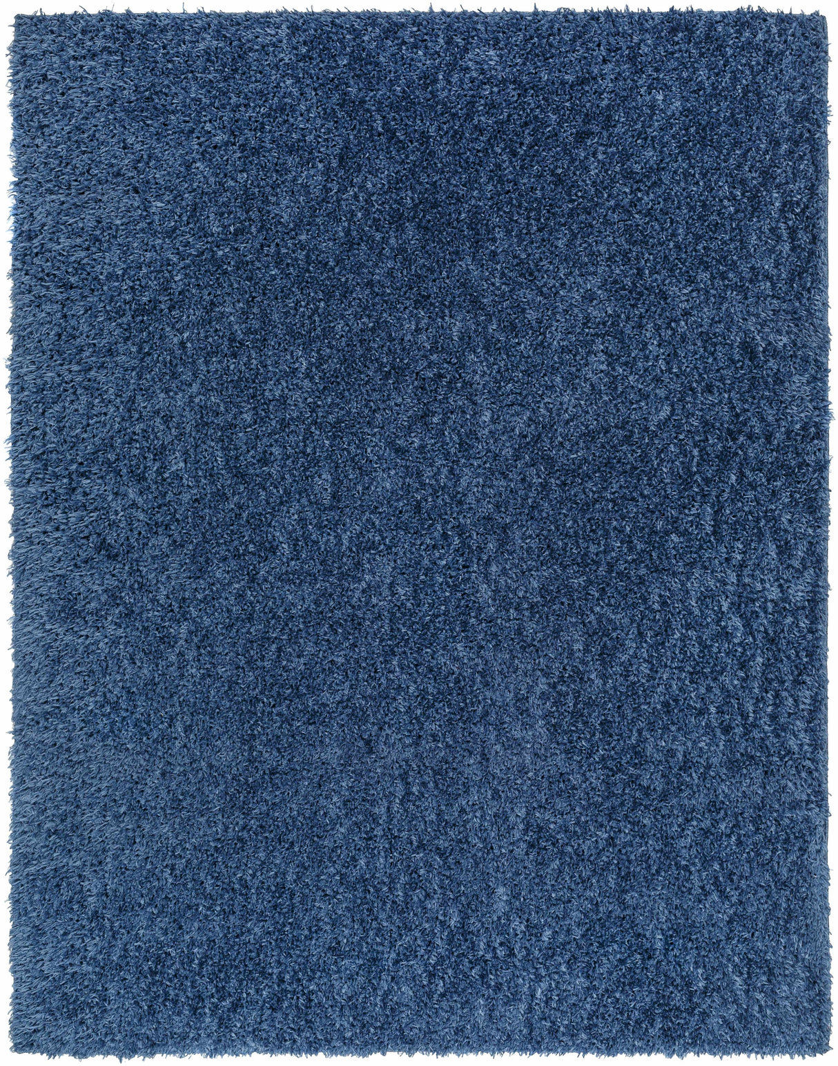 Faina Solid Dark Blue Shag Washable Area Rug - Clearance