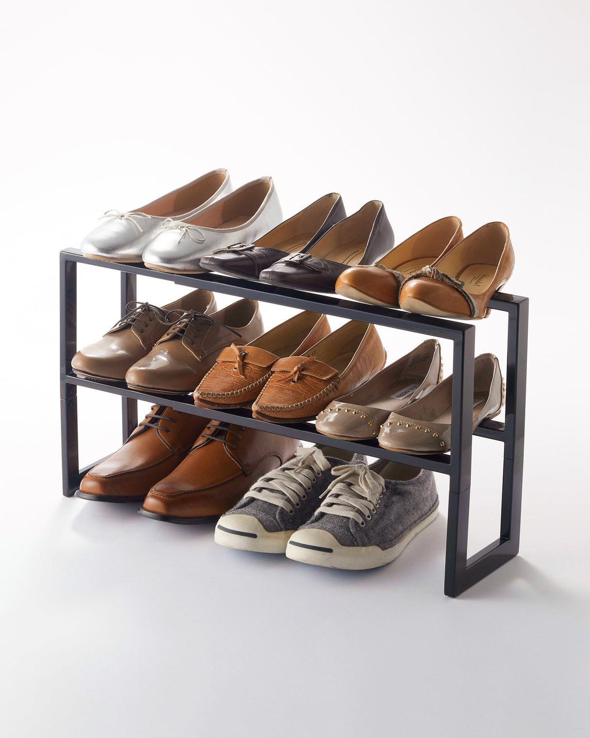 Two-Tier Expandable Shoe Rack (12" H) - Steel