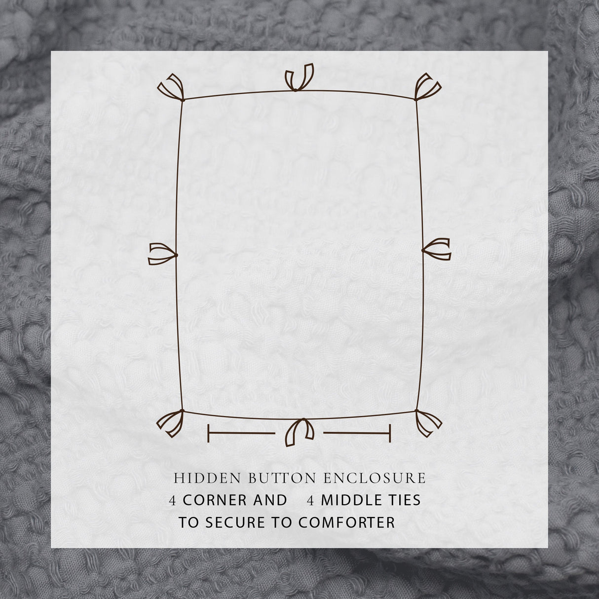 100% Cotton Honeycomb Waffle Duvet Set - Mattea Collection