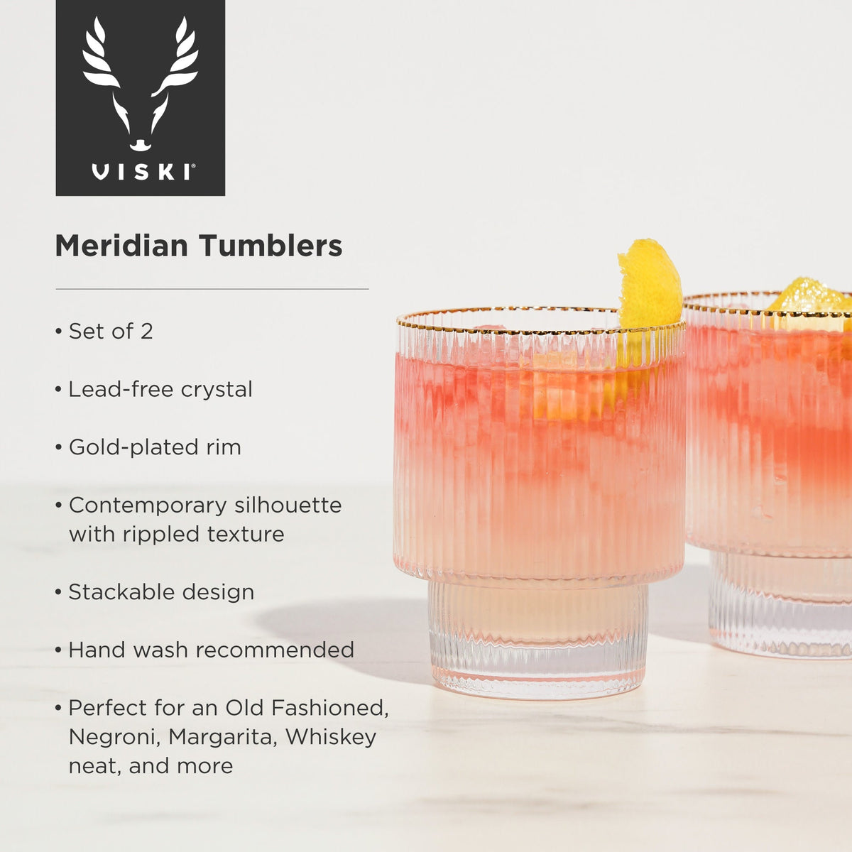 Meridian Crystal Tumblers Set of 2