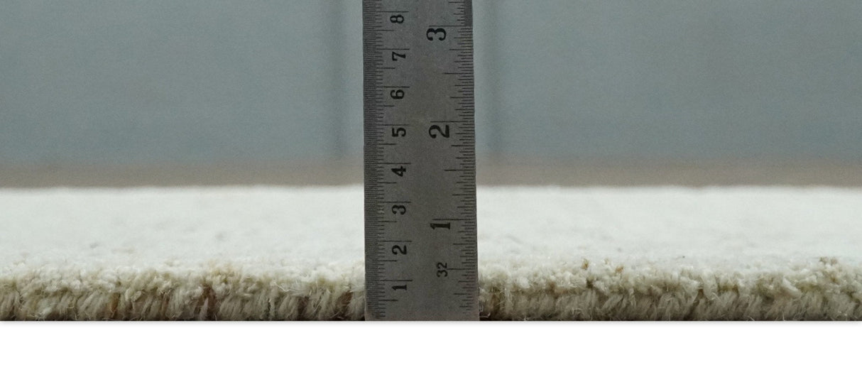 Ivory and Brown Abstract Hand Tufted Multi Size Natural Wool Area Rug