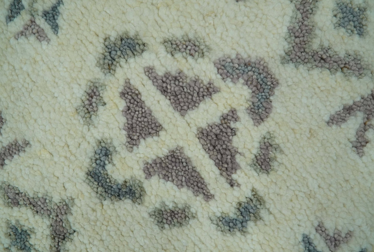 Ivory and Brown Traditional Hand Knotted Multi Size wool Area Rug