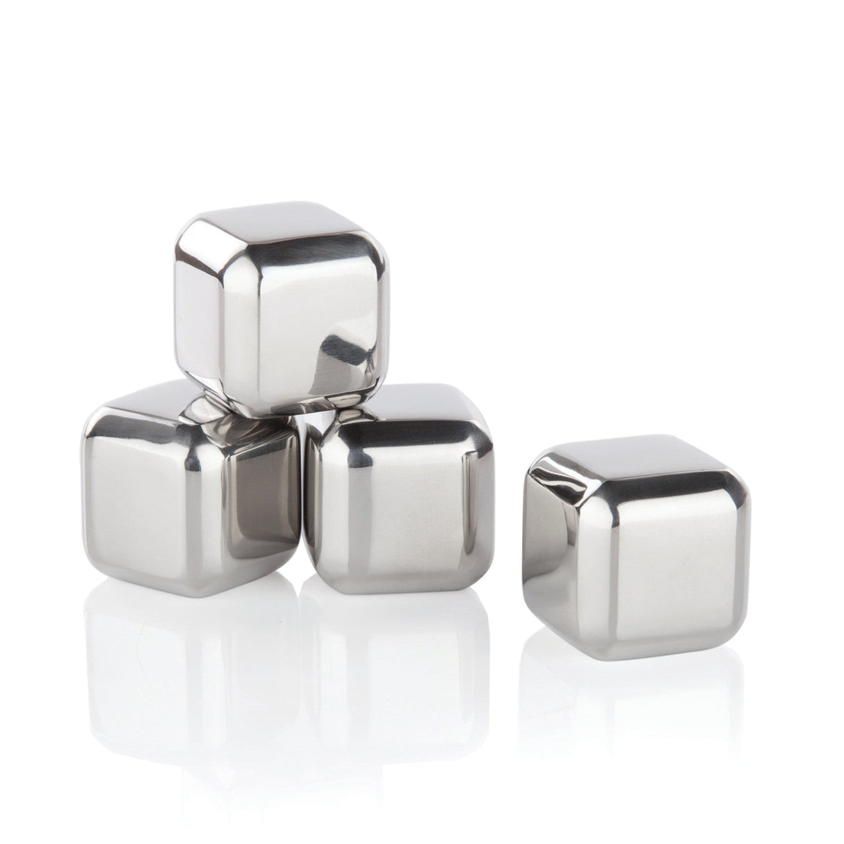Glacier Rocks Stainless Steel Cube Set of 4