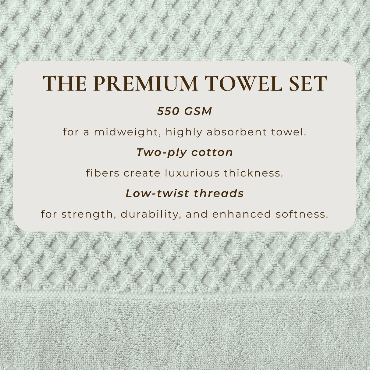 Cotton Diamond Waffle Weave Bath Towel Set - Grayson Collection