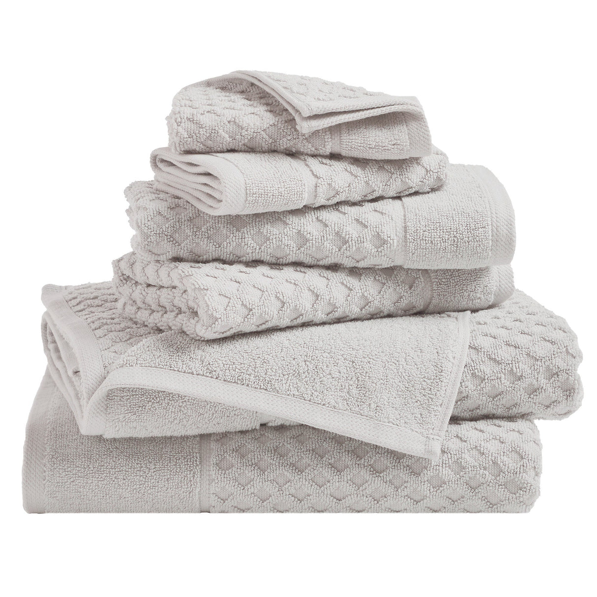 Cotton Diamond Waffle Weave Bath Towel Set - Grayson Collection