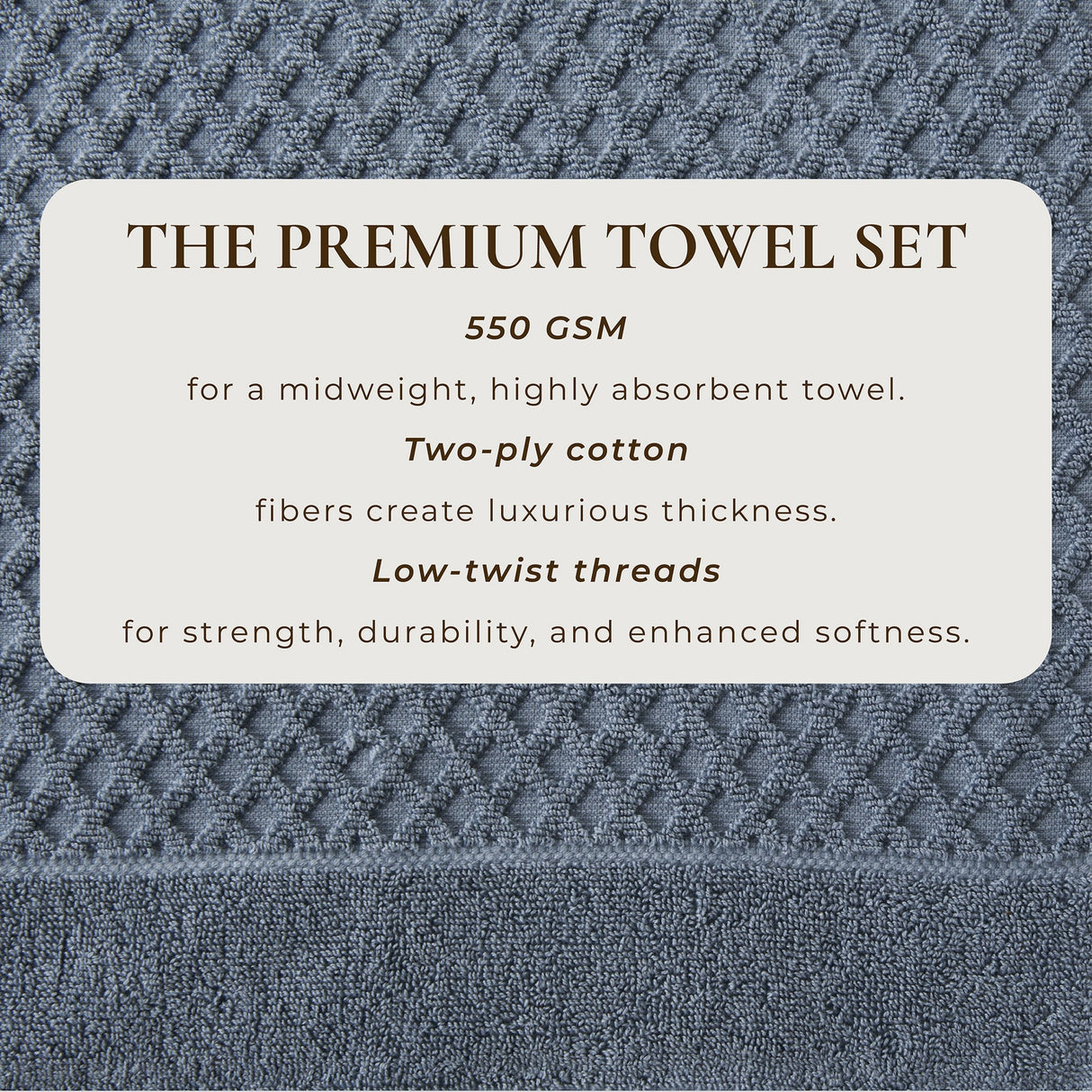 Cotton Diamond Waffle Weave Bath Towel Set - Grayson Collection