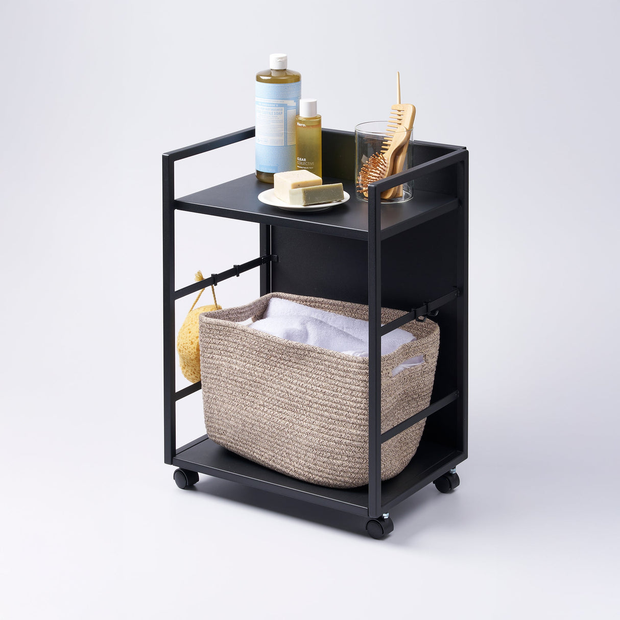 Two-Tier Hideaway Storage Cart (24" H) - Steel