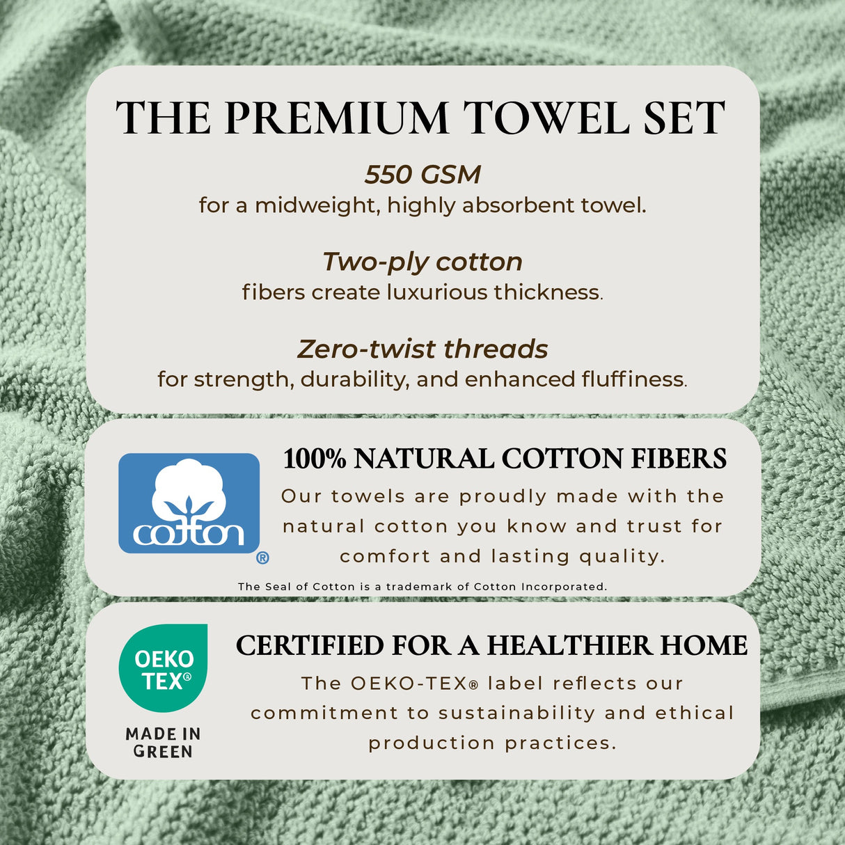 Cotton Textured Bath Towel Set - Acacia Collection