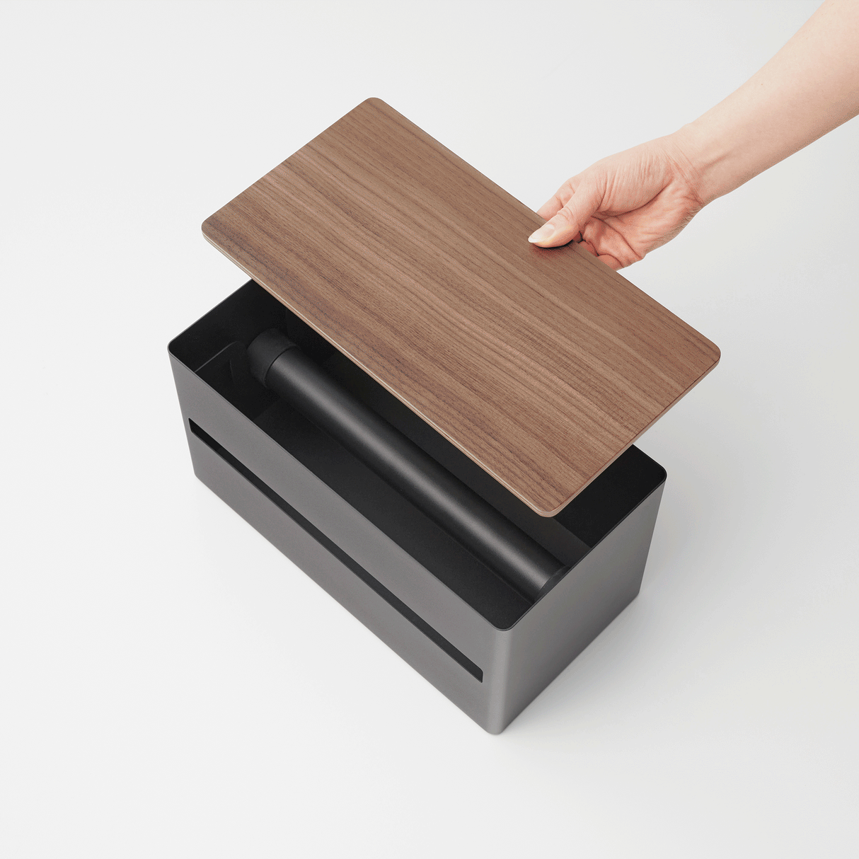 Paper Towel Dispenser - Steel + Wood