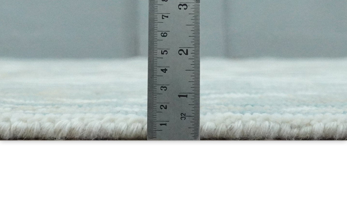 Hand Knotted Oriental Oushak Teal, Ivory and Beige Custom Made Wool Area Rug