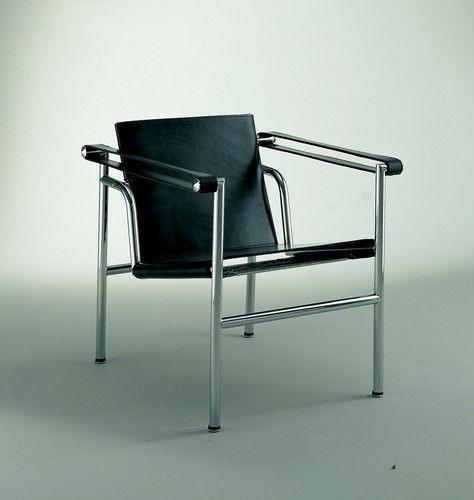 Le Corbusier Basculant Sling Chair (LC1) - Black Leather
