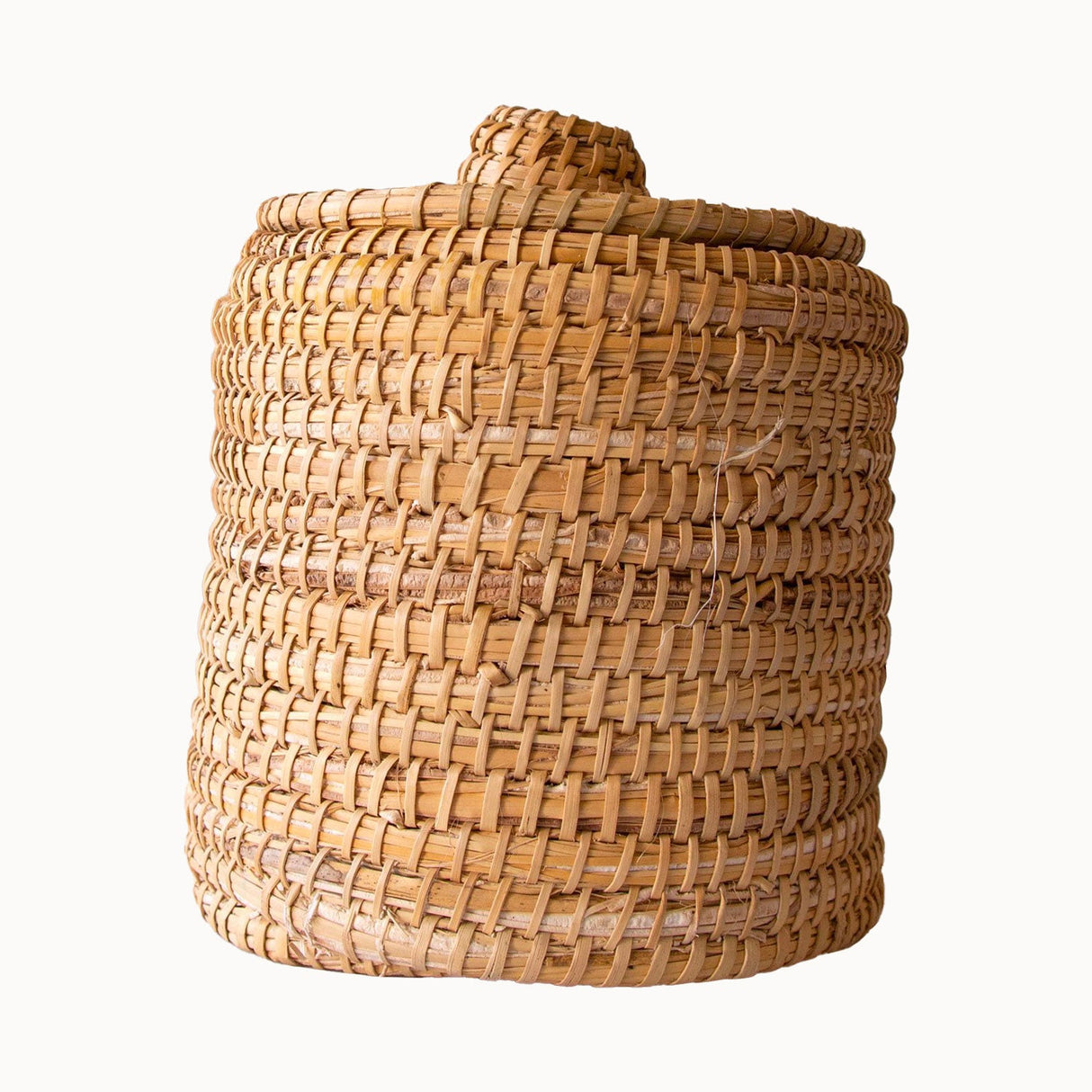 Lidded Palm Laundry/Storage Basket
