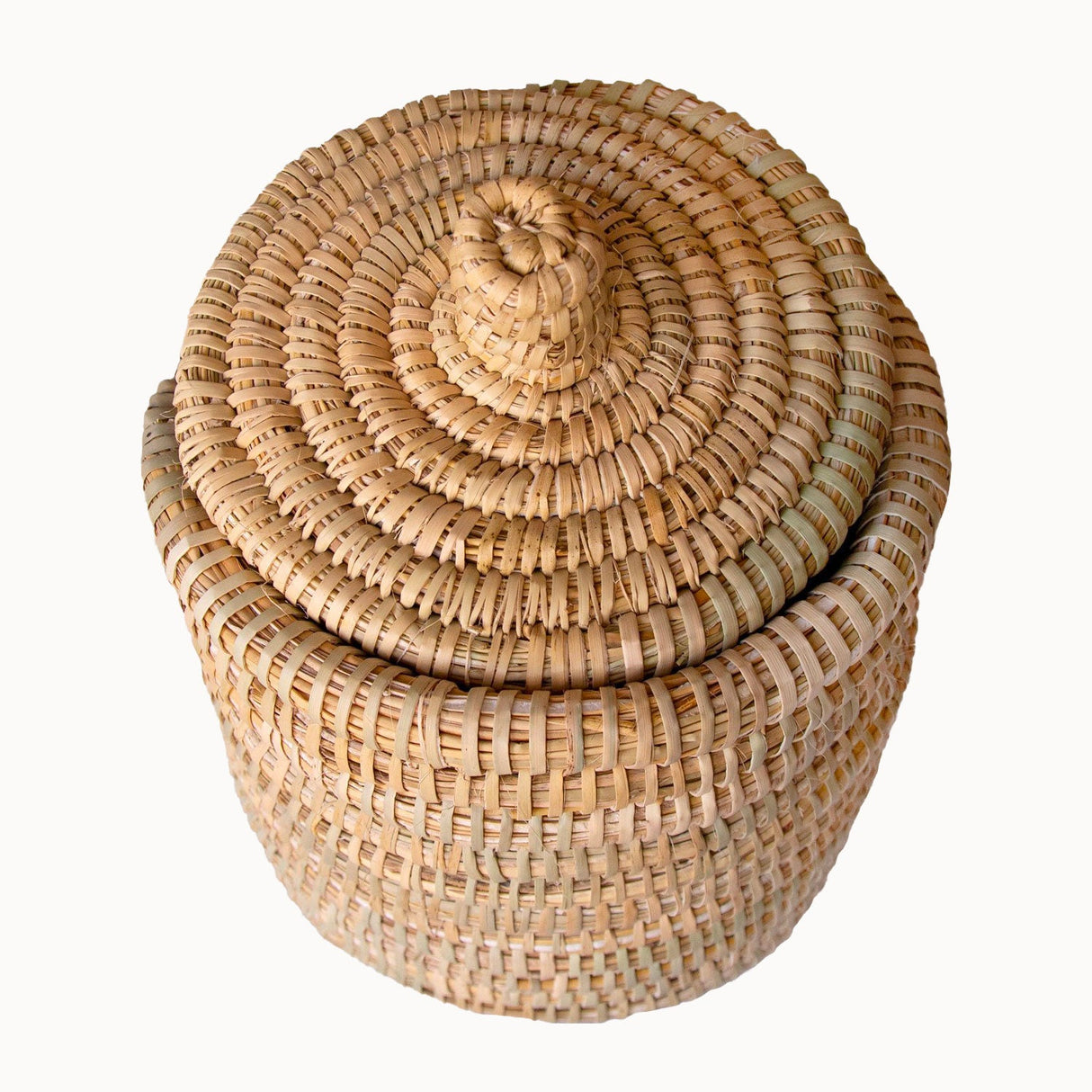Lidded Palm Laundry/Storage Basket