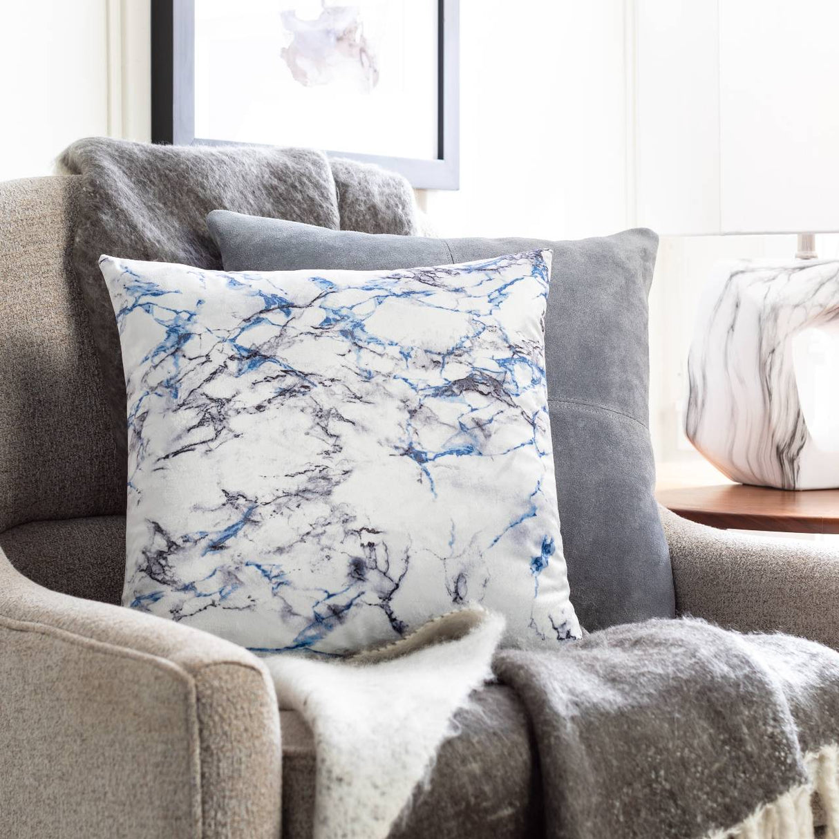 Gampern Bright Blue Pillow Cover