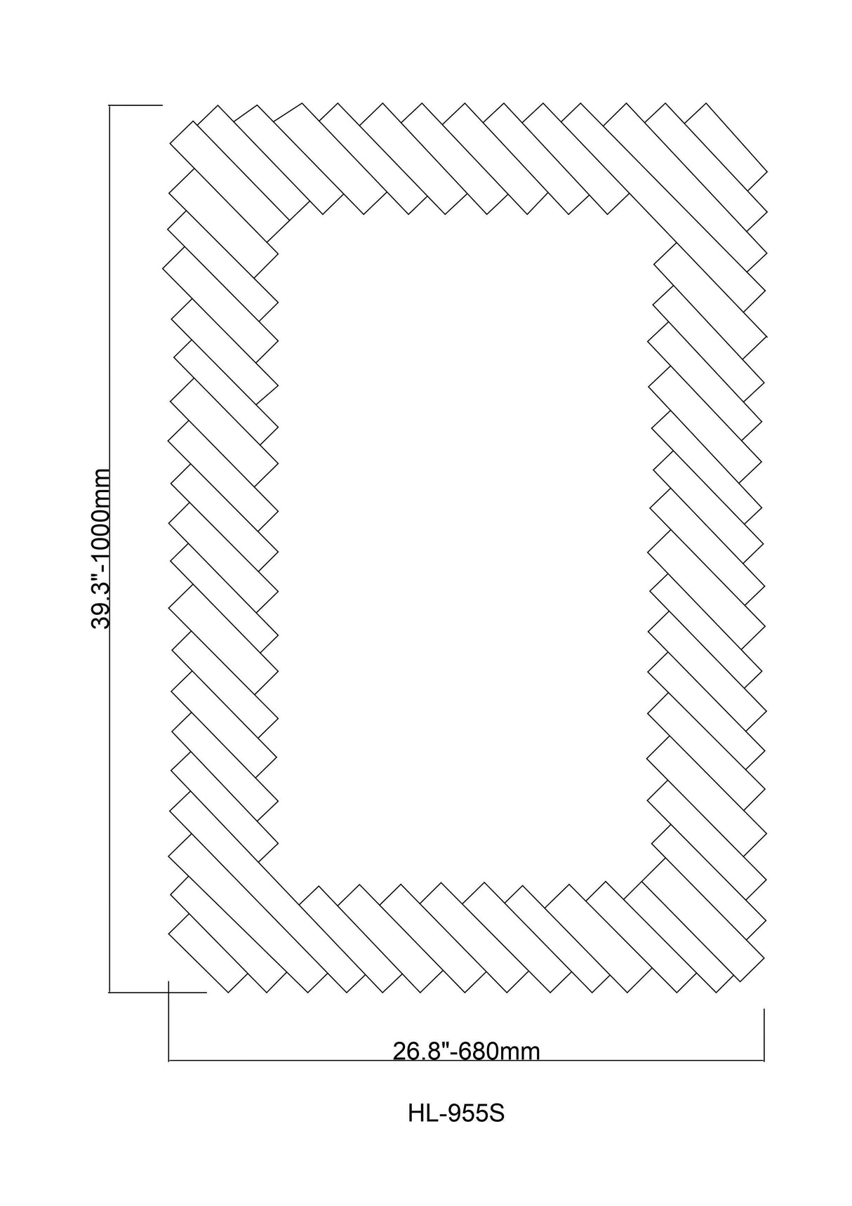 Modern Rectangle Framed Decorative Mirror