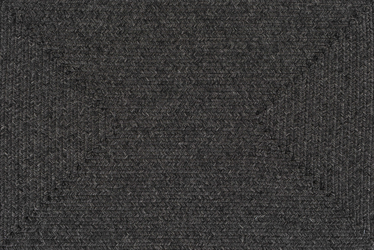 Black Braided Faux Jute Rug
