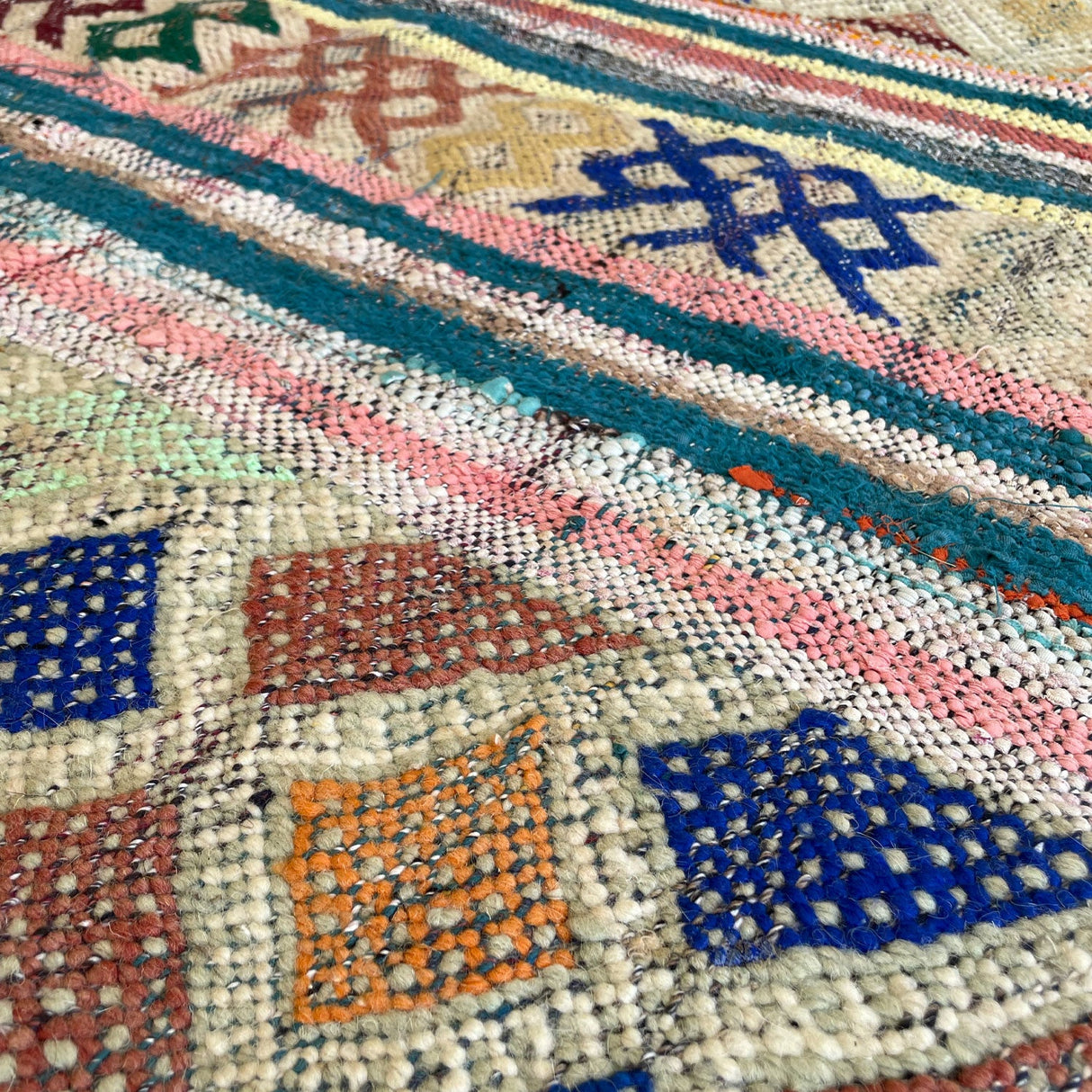 Sid Vintage Moroccan Kilim Rug | 4’1” x 8’9”