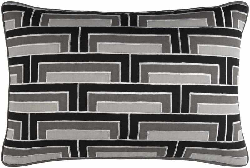 Bent Black Pillow Cover