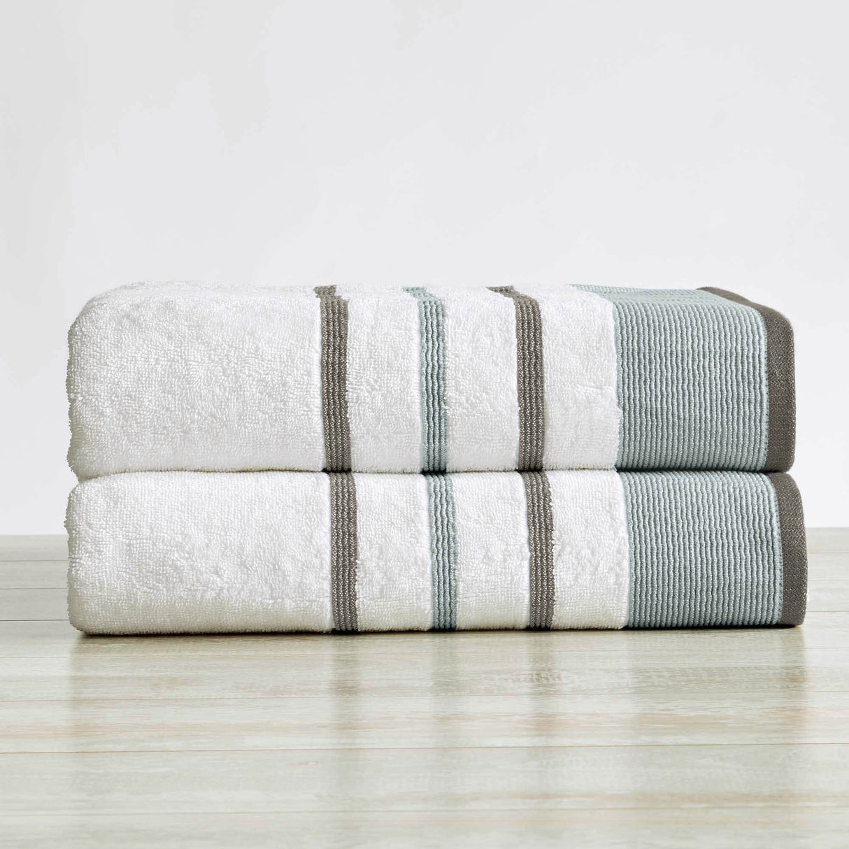 Decorative Cotton Stripe Bath Towel Set - Noelle Collection