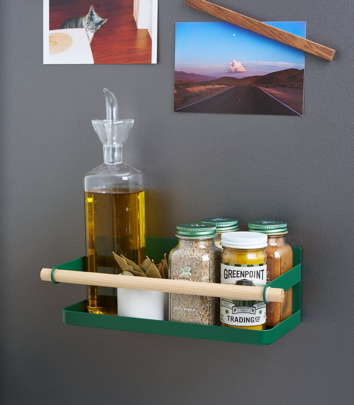 Magnetic Storage Caddy - Steel + Wood