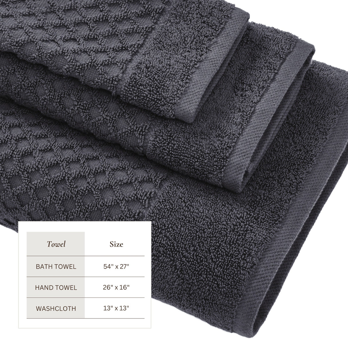 Cotton Diamond Waffle Weave Bath Towel Set - Grayson Collection