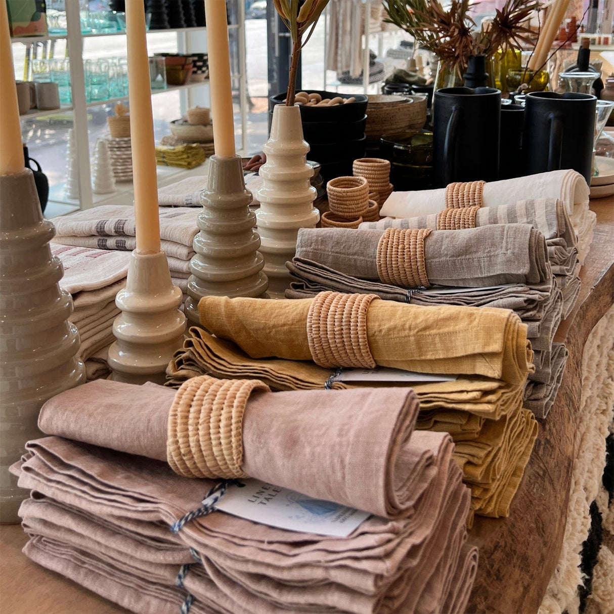 Handwoven Raffia Napkin Rings | Set of 2