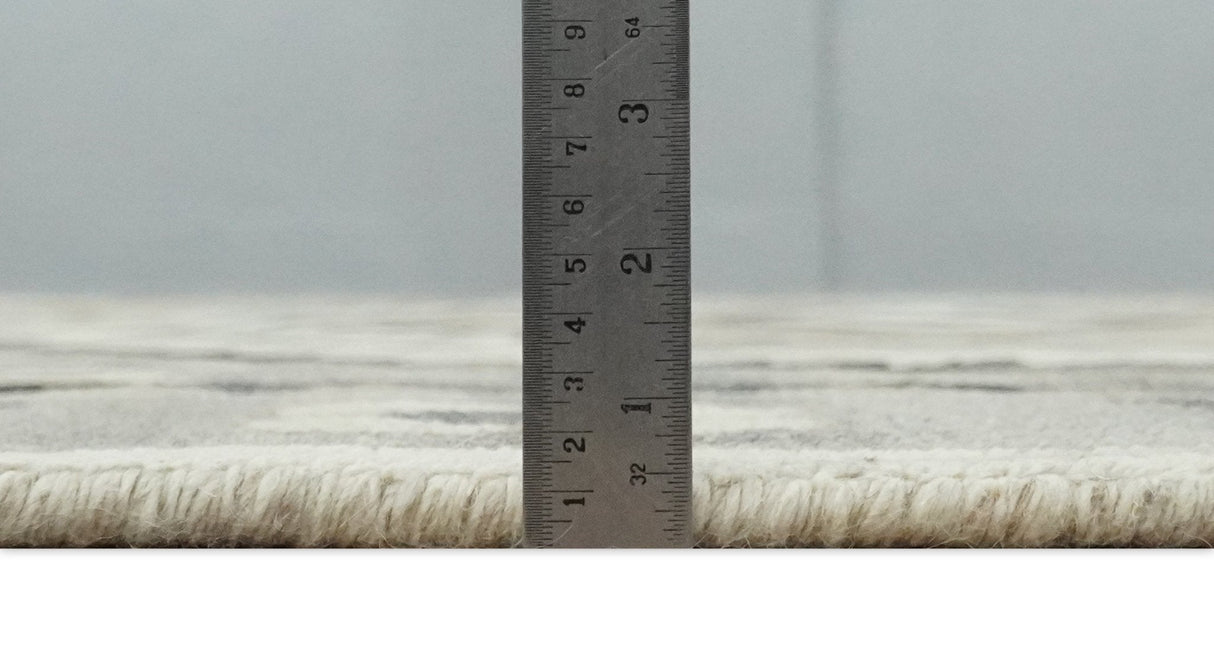 Custom Made Natural Wool Hand Knotted Ivory, Beige and Charcoal Traditional Area Rug, Kids, Living Room and Bedroom Rug