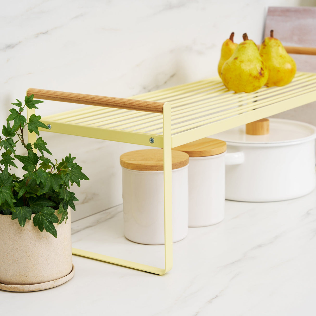 Countertop Wire Shelf - Steel + Wood