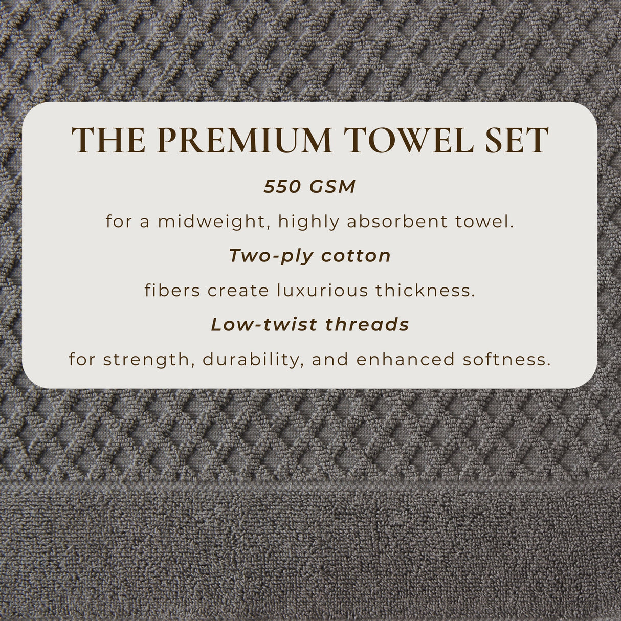 Cotton Diamond Waffle Weave Bath Towel Set - Grayson Collection
