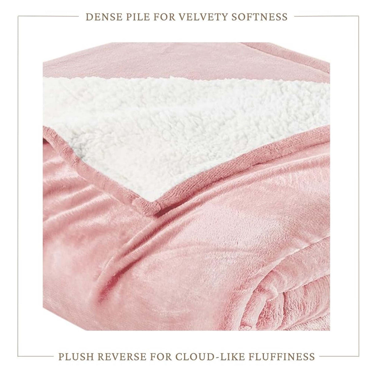 Velvet Plush Sherpa Bed Blanket - Sherpa Fleece Collection