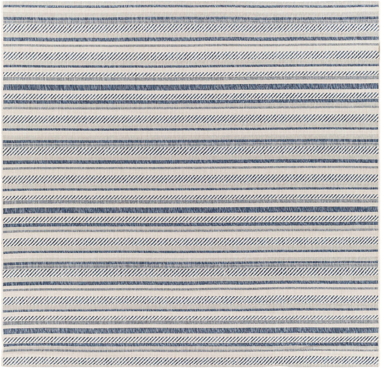 Olin White&Blue Striped Nordic Rug
