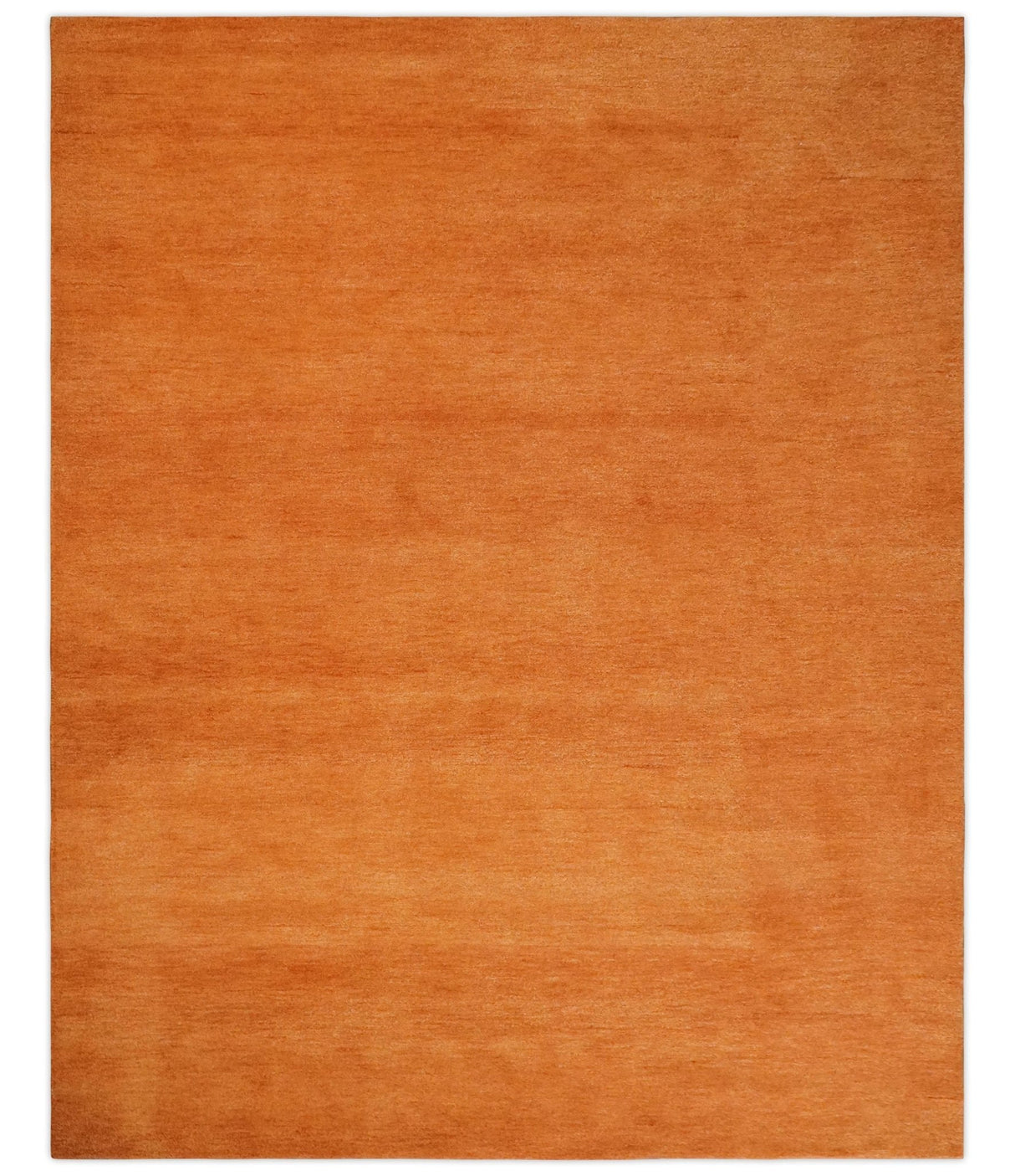 Custom Made orange Solid Woolen Hand Tufted contemporary area Rug