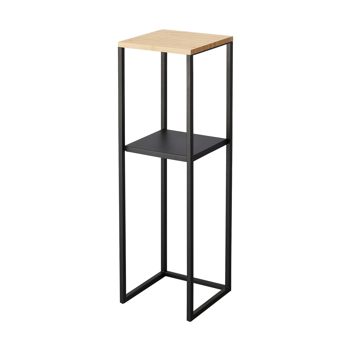 Two-Tier Display & Storage Shelf (31.5" H) - Steel + Wood