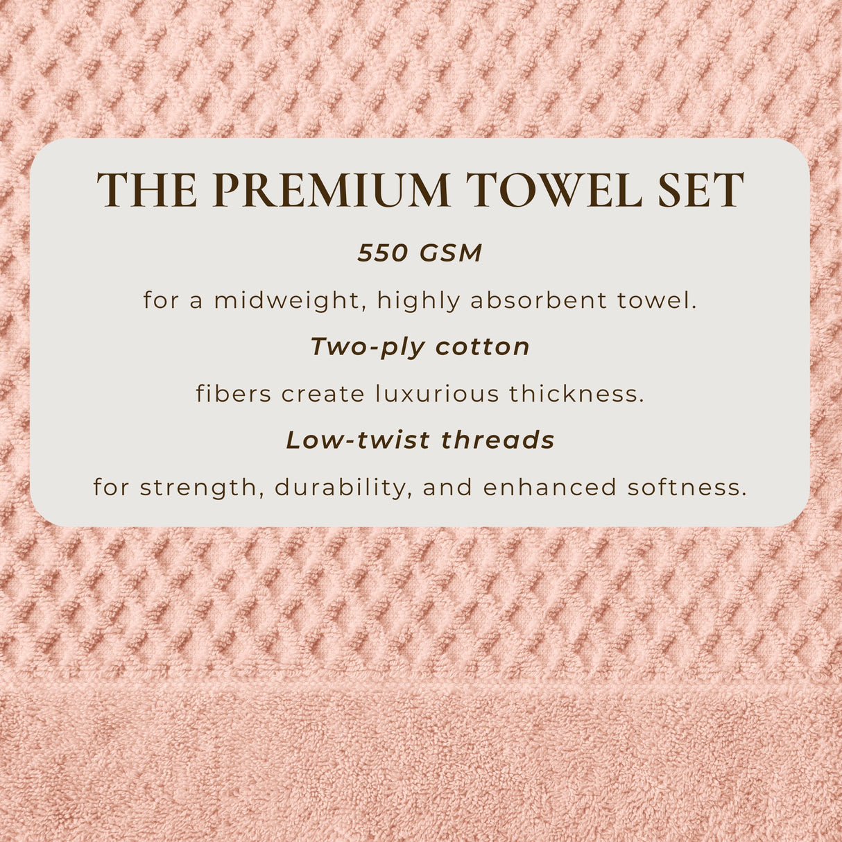 Cotton Diamond Waffle Weave Bath Towel Set - Grayson Collection