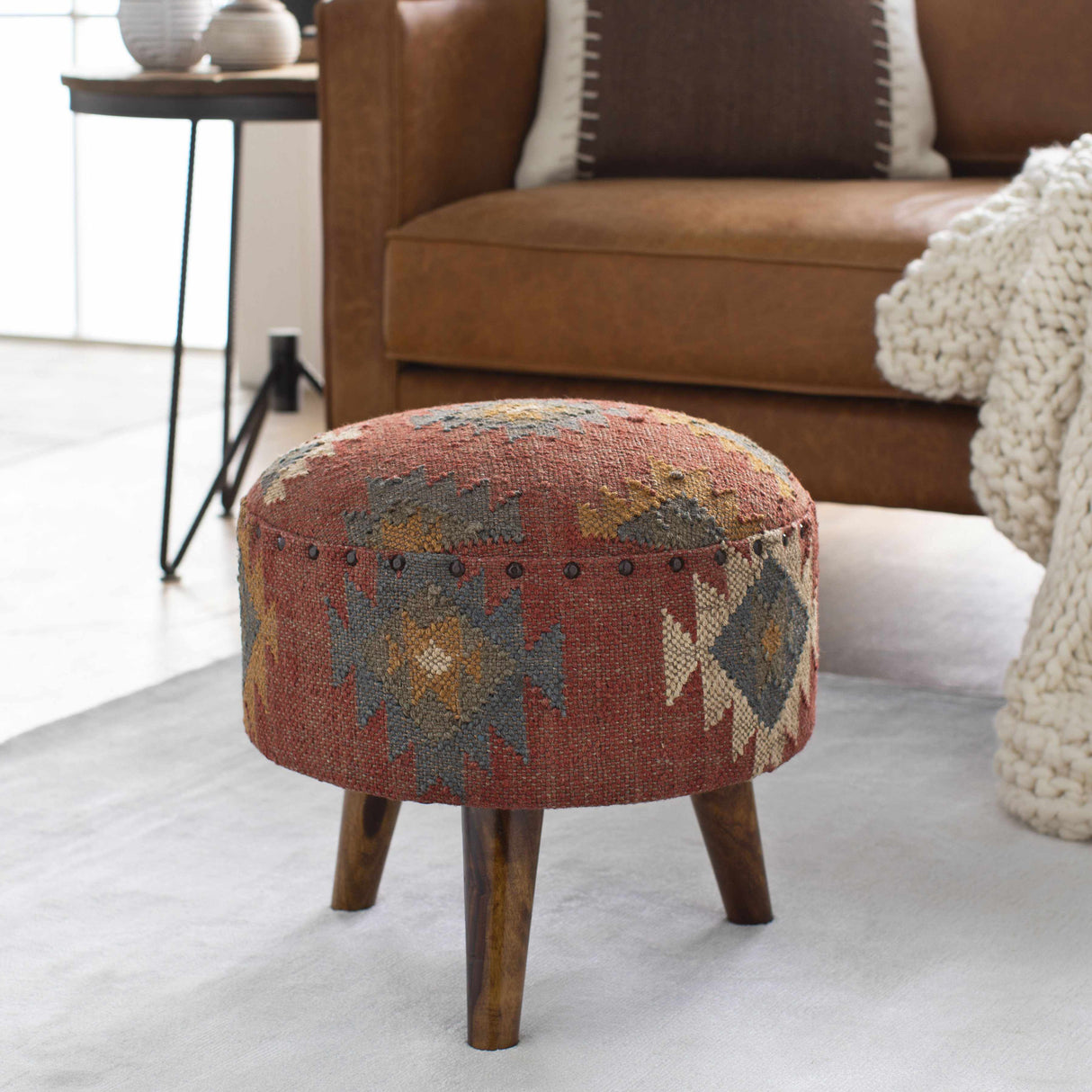 Huttschlag Dark Red Ottoman