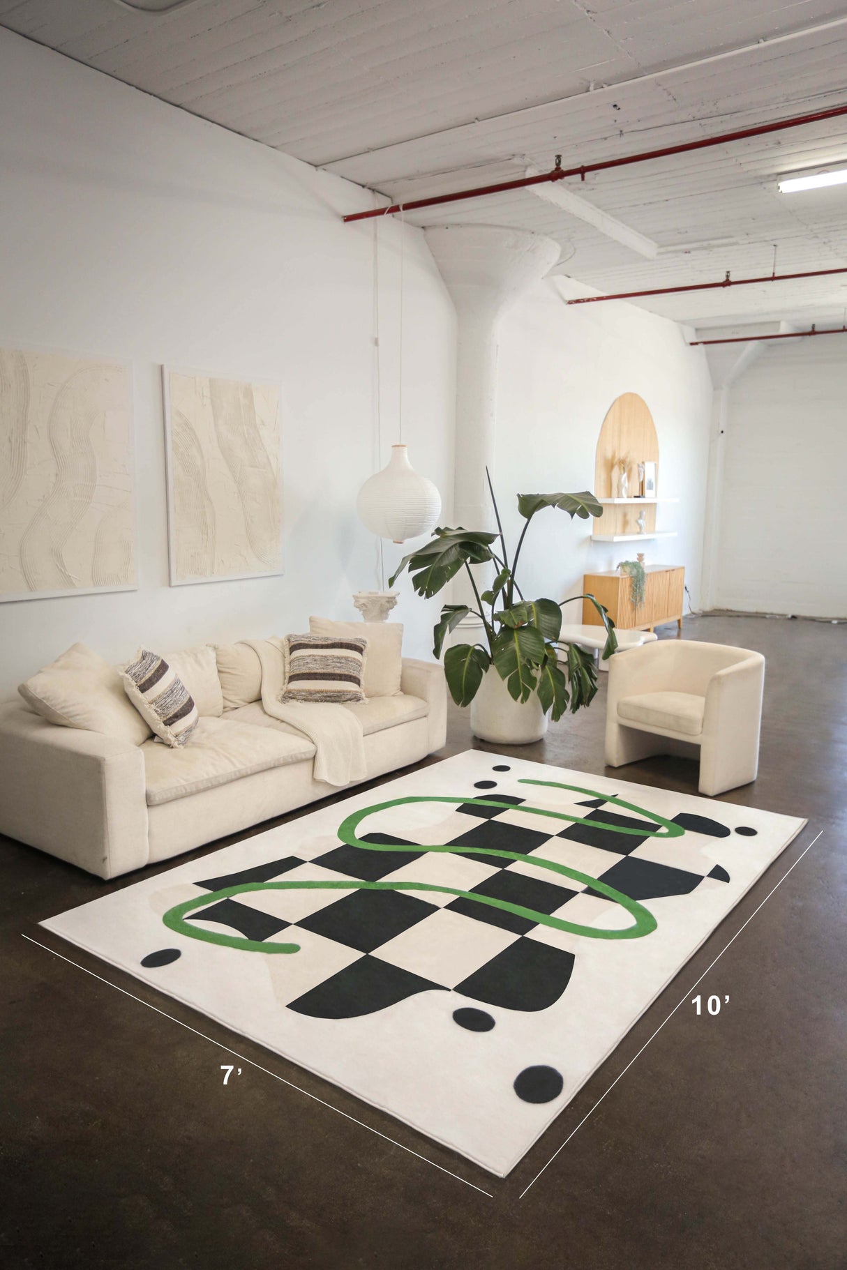 Black and White Checkered Rug