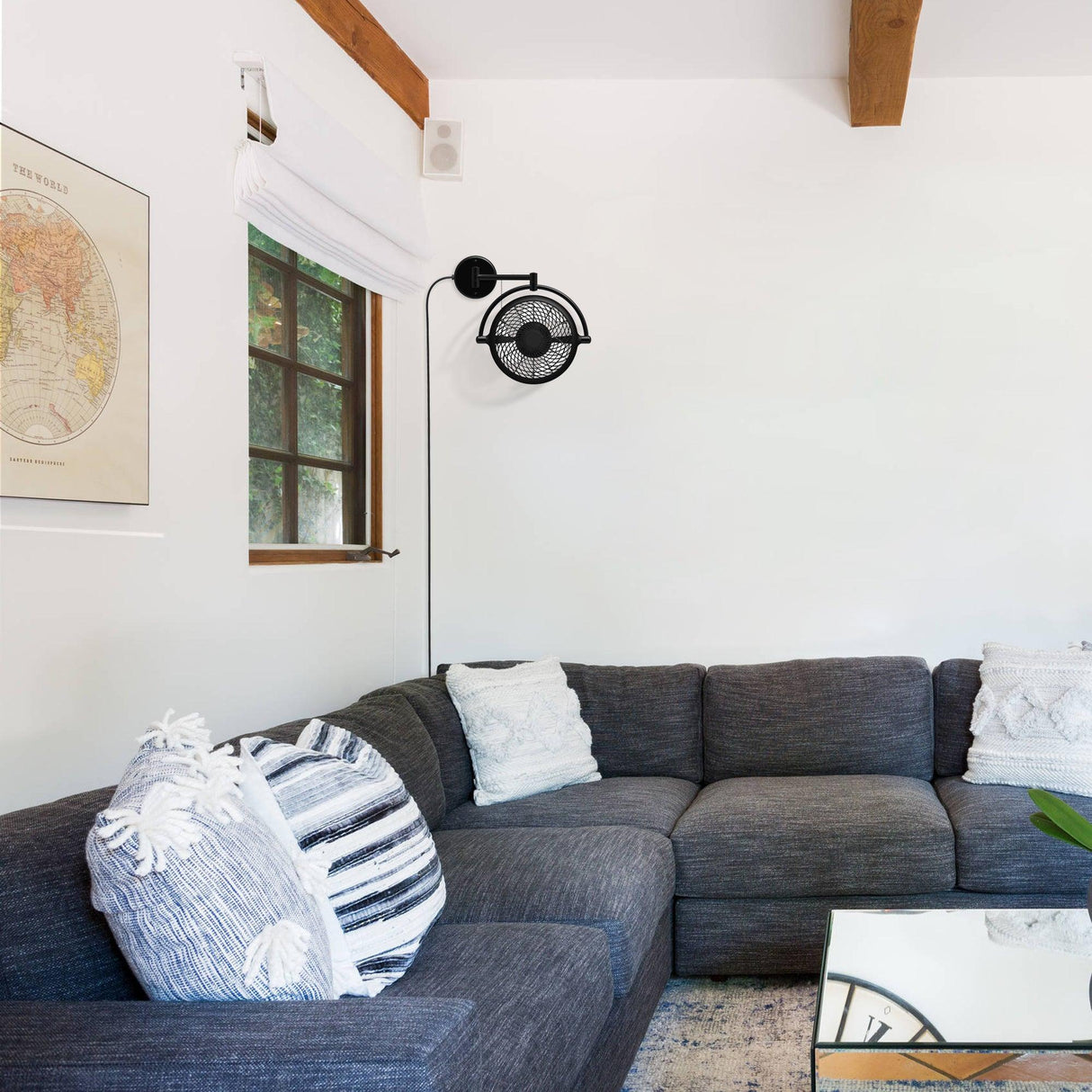 13" Industrial Bathroom Ceiling Fan with Pull Chain