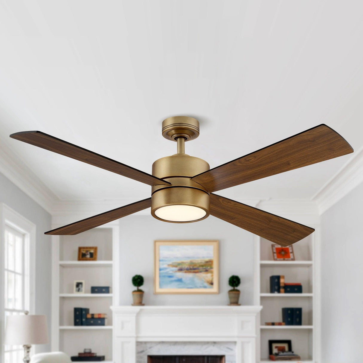 52" Bucholz Industrial Ceiling Fan with Dimmable LED Light