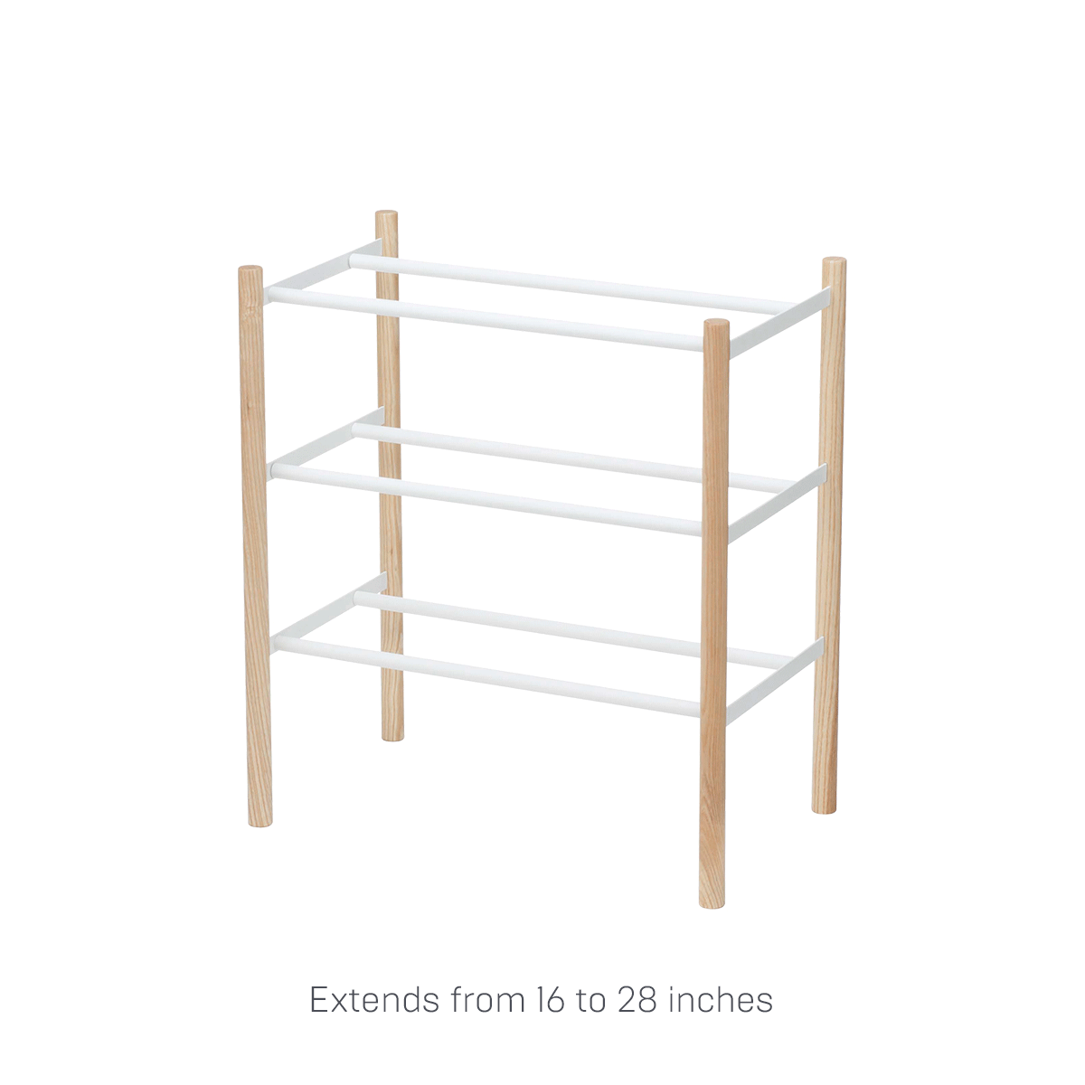 Expandable Shoe Rack (18" H) - Steel + Wood