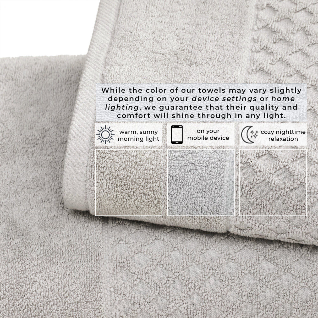 Cotton Diamond Waffle Weave Bath Towel Set - Grayson Collection