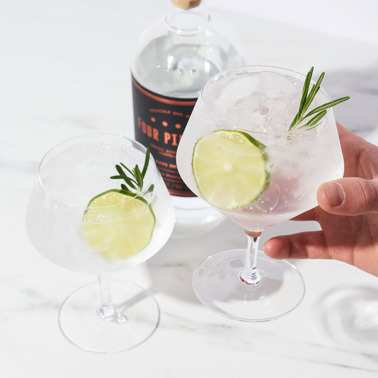 Raye Angled Crystal Gin & Tonic Glasses Set of 4