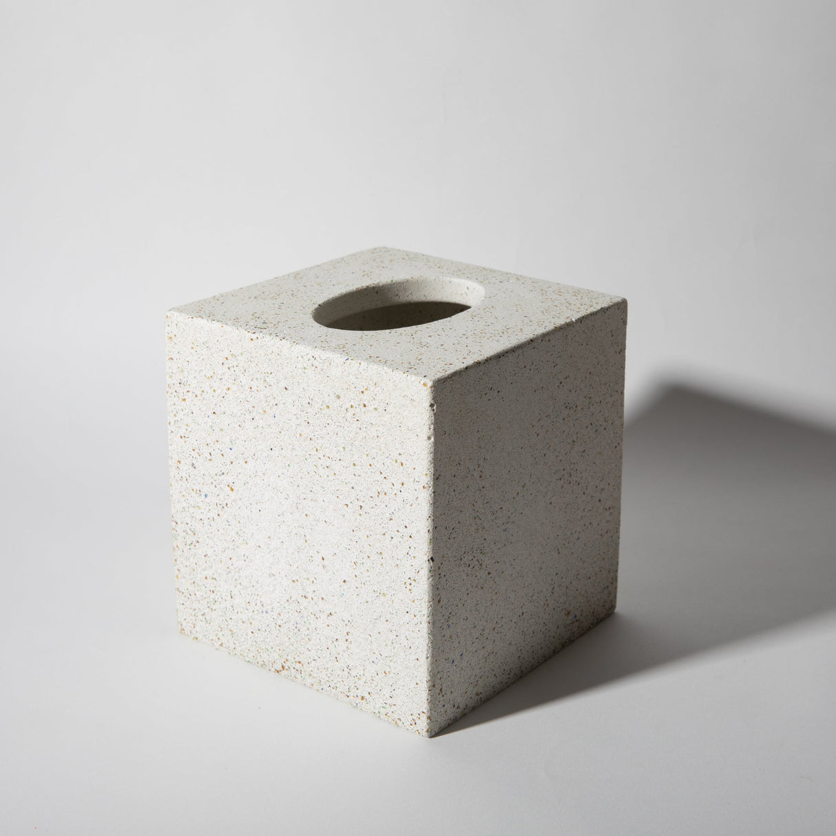 Tissue Box Cover | White Terrazzo