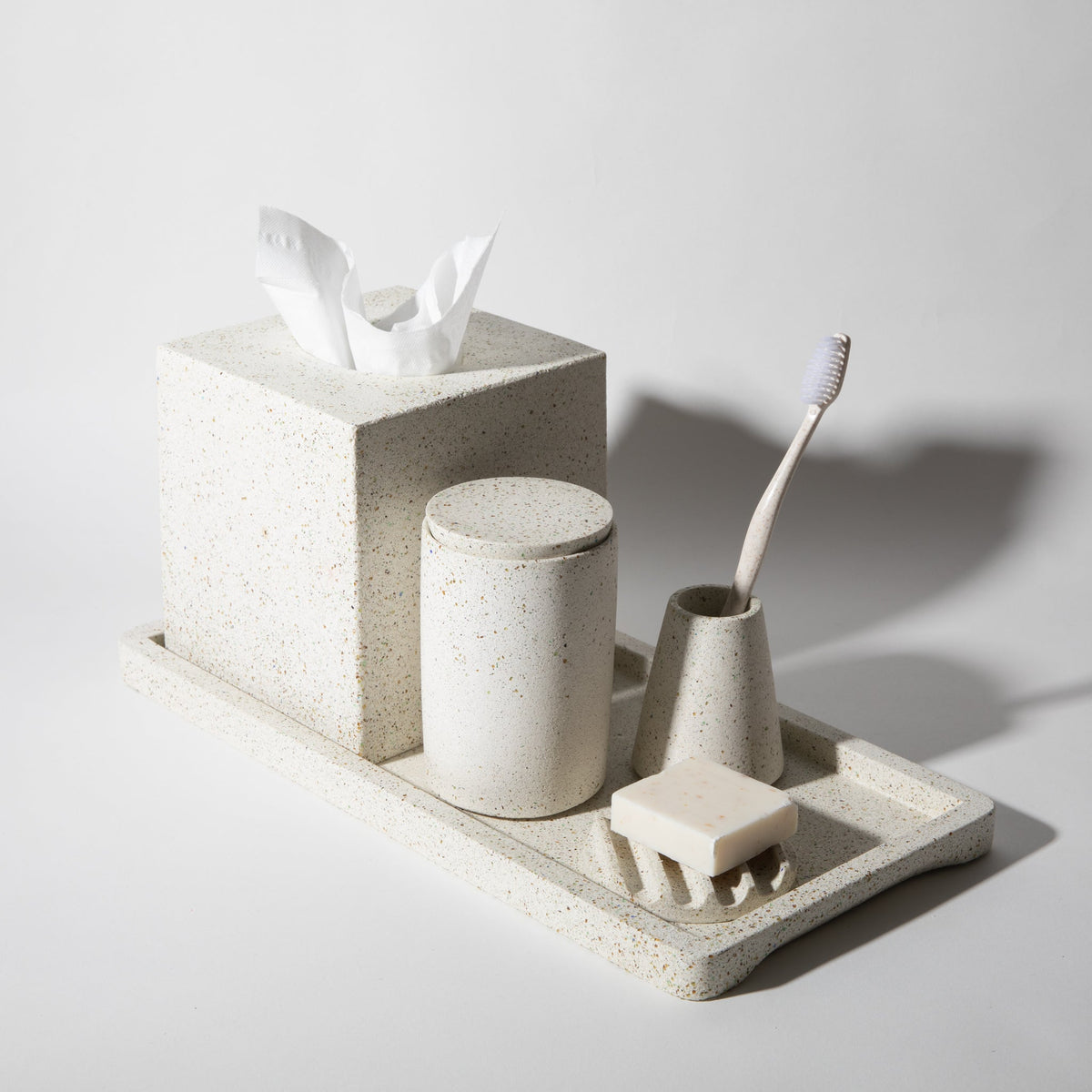 Mini Soap Dish | White Terrazzo