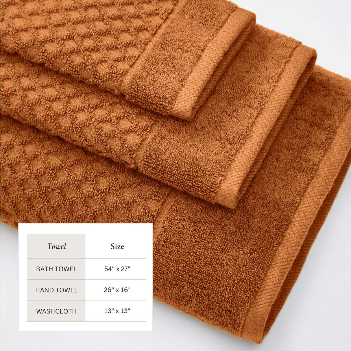 Cotton Diamond Waffle Weave Bath Towel Set - Grayson Collection